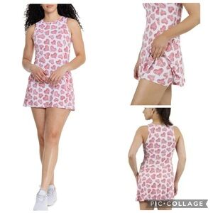 IBKUL Scribbles Heart Patterned Women's Tennis Pickleball Paddle Tennis Dress